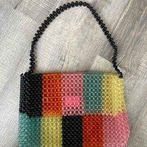 Colorful beaded hand bag